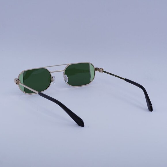 Off-White Off-White OERI14H LYNN 7650 Sunglasses Gold Oval Frame, Green Lenses - Picture 8 of 10